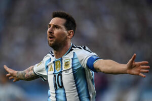 Lionel Messi jubler.