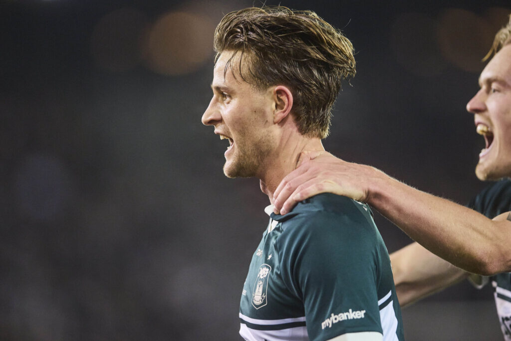 Rasmus Carstensen jubler i AGF