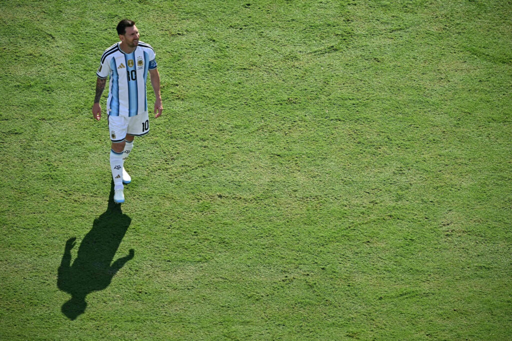 Messi på banen ved VM-finalen.