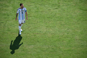 Messi på banen ved VM-finalen.