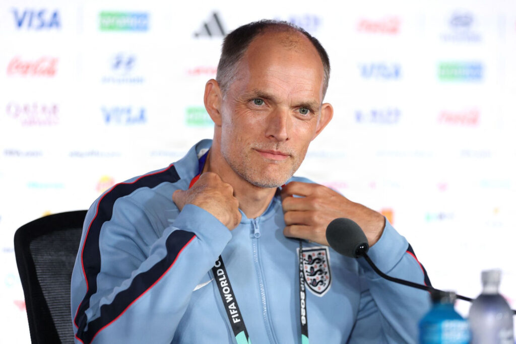 Thomas Tuchel på pressemøde inden England mod Argentina.