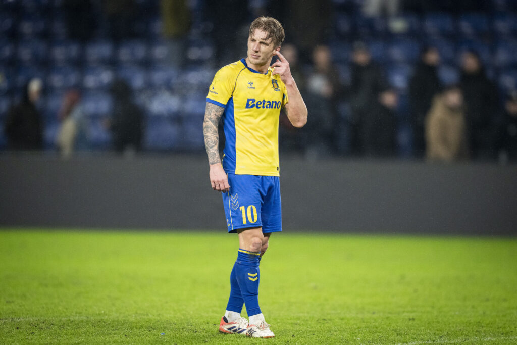 Dnaiel Wass på banen for Brøndby mod Sønderjyske.