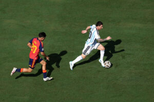 Lionel Messi i aktion for Argentina mod Spanien i VM-finalen den 19. juli 2026.