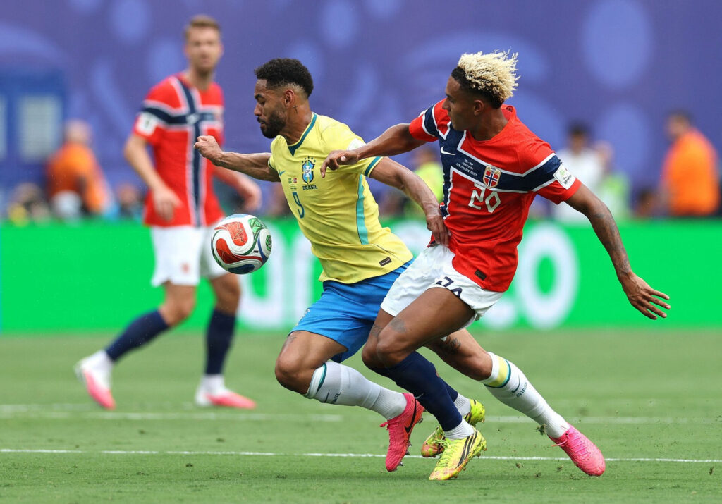 Antonio Nusa i aktion for Norge ved VM.