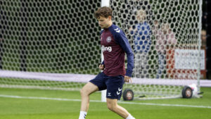 Jacob Trenskow til en træning med det danske A-landshold.
