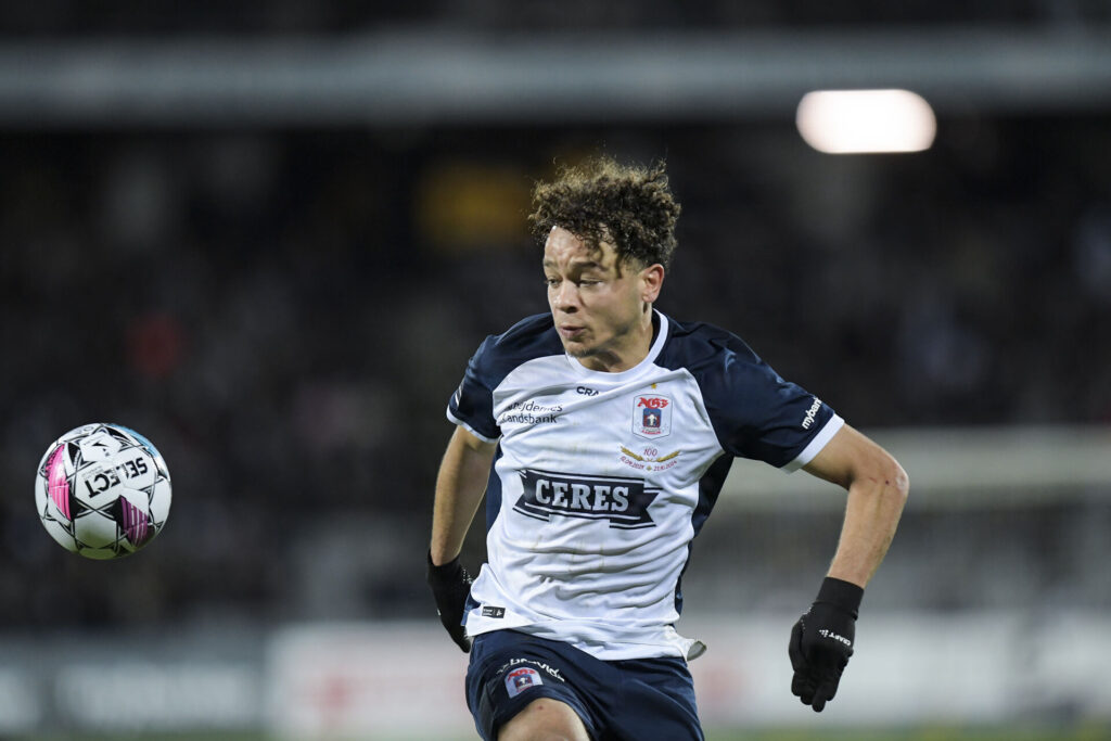 Mikael Anderson i kamp for AGF.