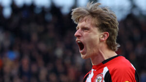 Mads Roerslev jubler efter scoring.