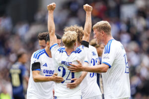 Birger Meling fejrer et mål for FC København.
