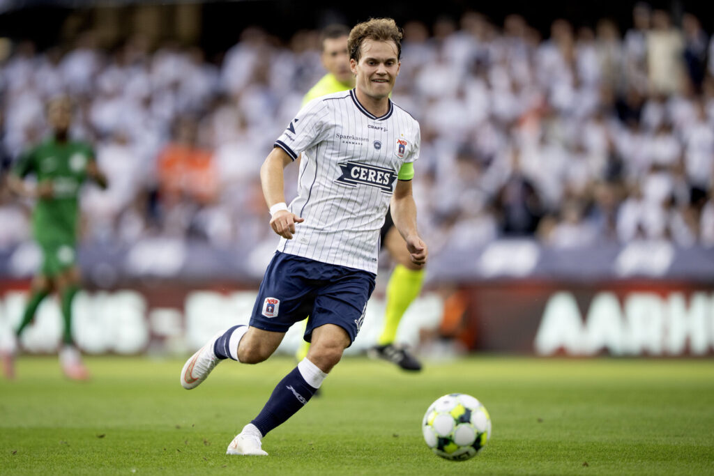 Kristian Arnstad for AGF i CL-kvalifikationens tredje runde mod Sabah FK den 5. august 2026.