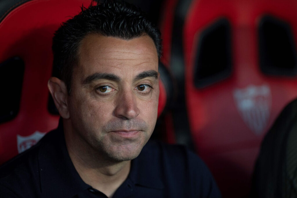 Xavi under en kamp i spidsen for FC Barcelona.