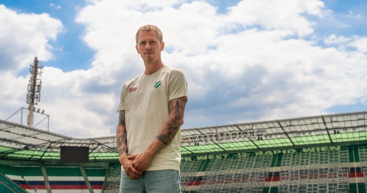 Vanvittig pragtkamp: Tonni Adamsen stempler ind i Østrig Foto: SK Rapid