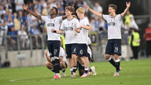 AGF-spillerne jubler