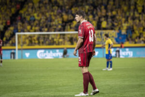 FCMs Adam Gabriel på Brøndby Stadion
