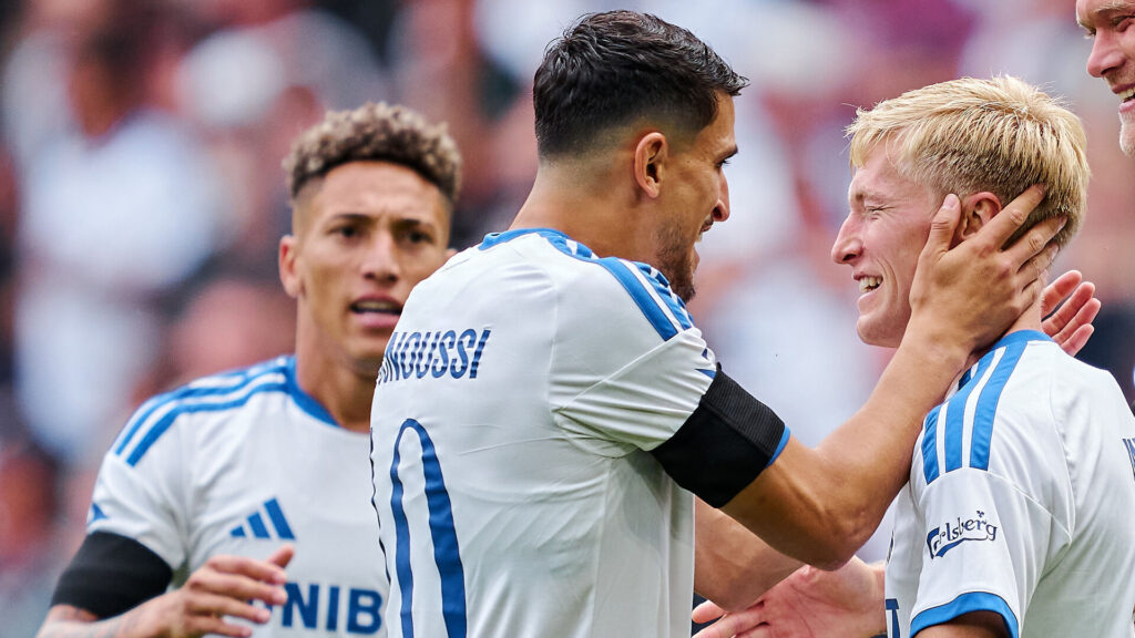 Mohamed Elyounoussi og Birger Meling jubler sammen.