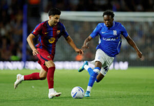 Roony Bardghji i aktion for FC Barcelona.