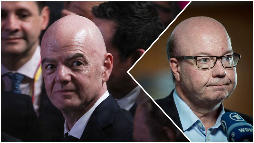 FIFA-præsident Gianni Infantino og Jesper Møller formand for DBU.