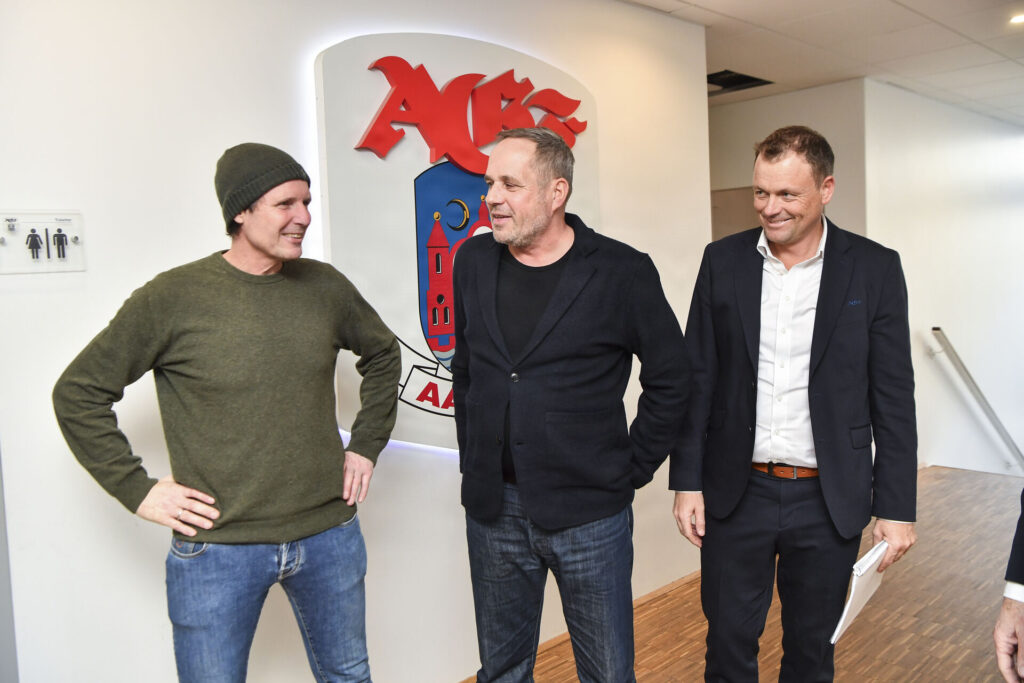 Pressemøde hvor superligakluben AGF præsenterer ders nye fodbolddirektør Carsten V. Jensen i Fredensvang i aarhus tirsdag den 7. januar 2025. Carsten V. Jensen tiltræder med det samme i AGF og indtræder på samme tid i direktionen.