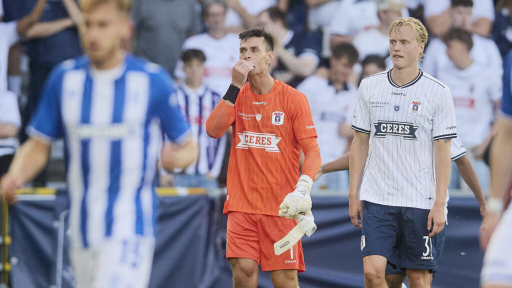 Jesper Hansen spiller for AGF mod Lech Poznan