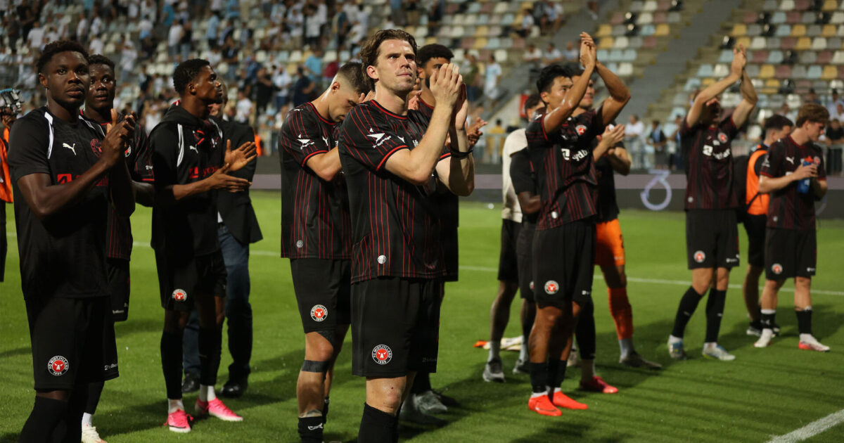 Rasmus ‘NK’ fik sin drømmemodstander i Europa 27.08.2026 Rijeka(Croatia) HNK Rijeka-FC Midtjylland Play off Conference League men's football FC Midtjylland players celebrate victory after match Foto:Aleksandar Djorovic