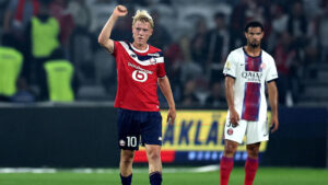LOSC Lille's Hákan Haraldsson mod PSG