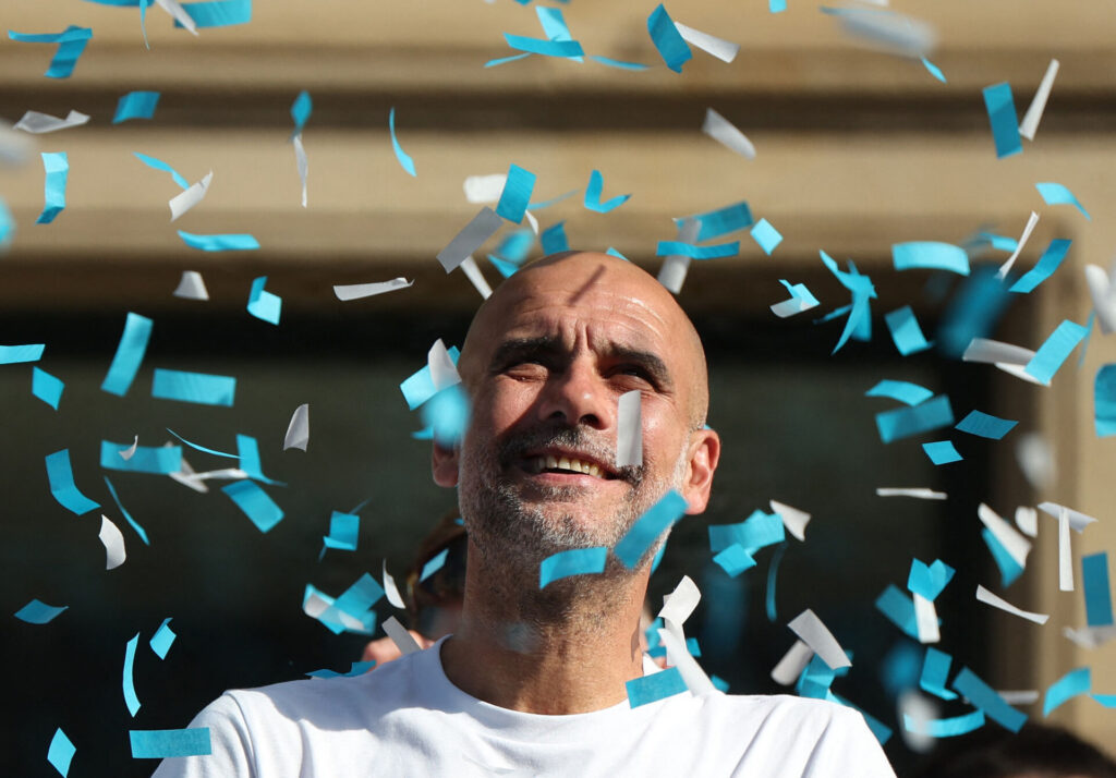 Pep Guardiola efter sejren i Carabao Cup-finalen den 25. maj 2026.