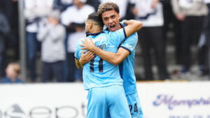 Randers FC's Elies Mahmoud jubler