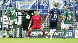 Jesper Hansen i aktion mod Viborg FF fredag aften