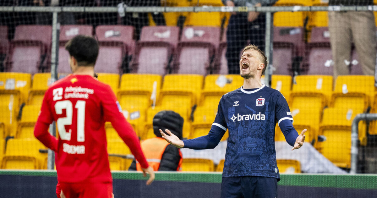 Er AGF chanceløs i Farum? Sådan er statistikken AGFs Frederik Tingager under Superligakampen mellem FC Nordsjælland og AGF på Right to Dream Park i Farum mandag den 22. april 2024.