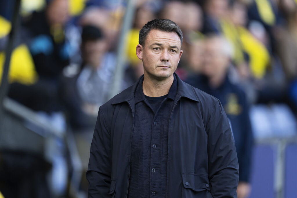 Thomas Nørgaard under Superligakampen mellem Brøndby og Randers den 6. september 2026.