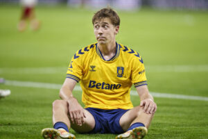 Mads Frøkjær under Superligakampen mellem Brøndby og Silkeborg på Brøndby Stadion den 24. august 2026.