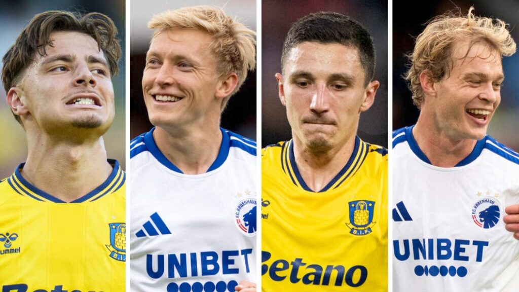 Olti Hyseni, Birger Meling, Bartosz Slisz og Mads Emil Madsen fra Brøndby IF og FC København