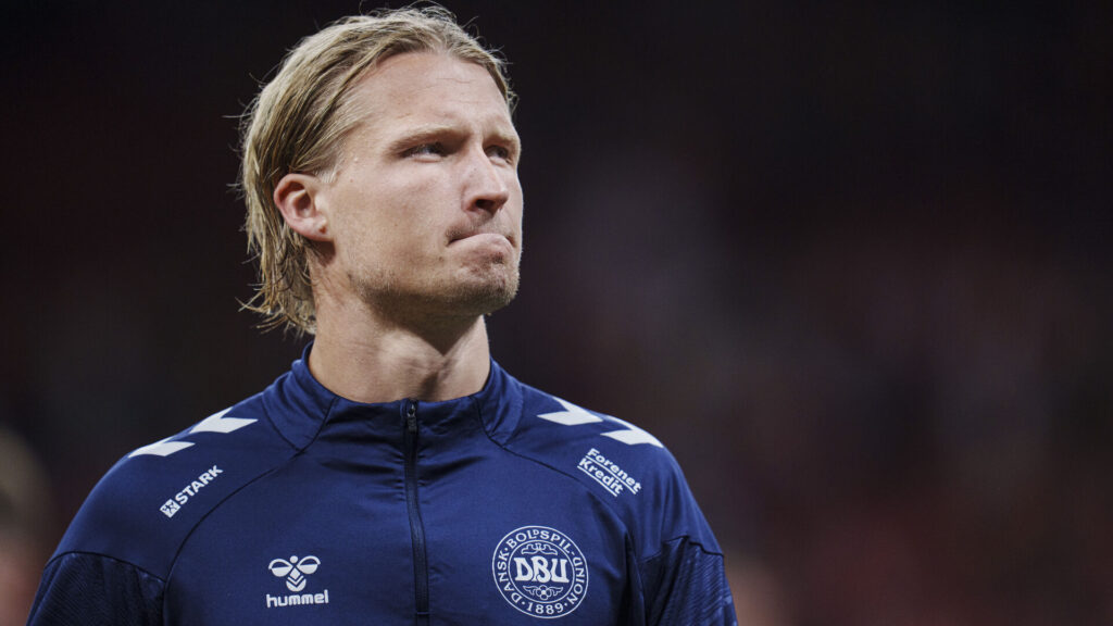 Kasper Dolberg med Danmarks landshold