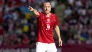 Christian Eriksen i aktion for Danmarks landshold