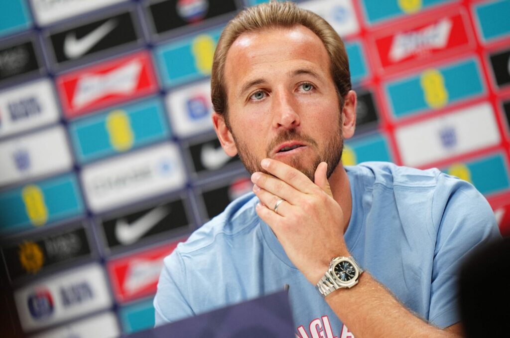 Harry Kane til pressemøde for England den 25. september 2026.