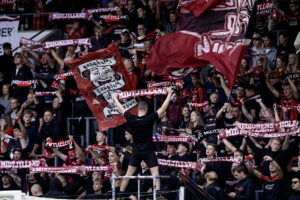 FC MIdtjyllands fans mod FC Nordsjælland.