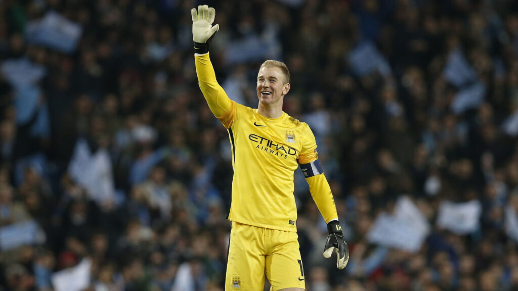 Joe Hart i aktion for Manchester City i en Champions League-kamp