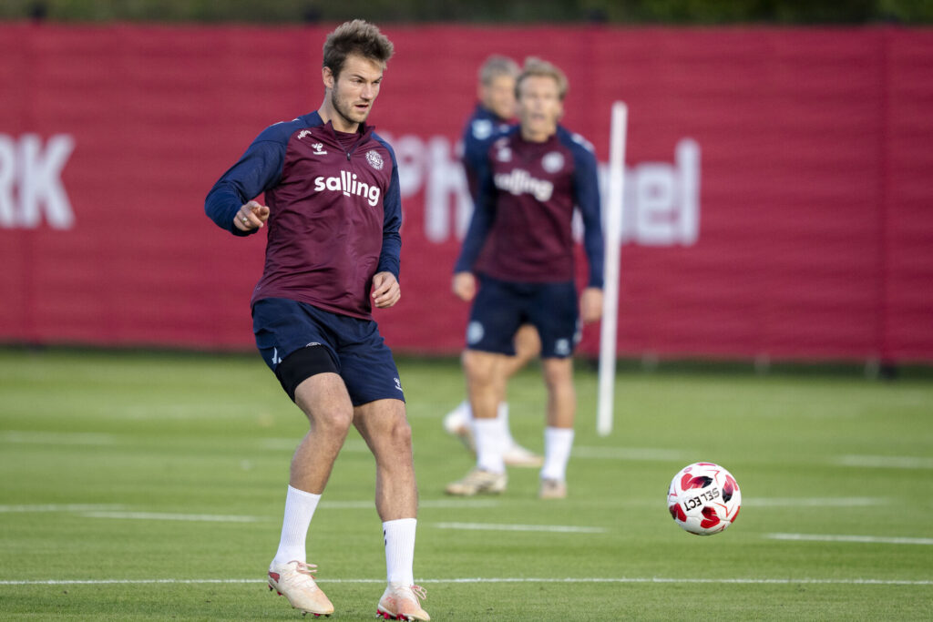 Joachim Andersen på træningslejr med Danmark den 21. september 2026.