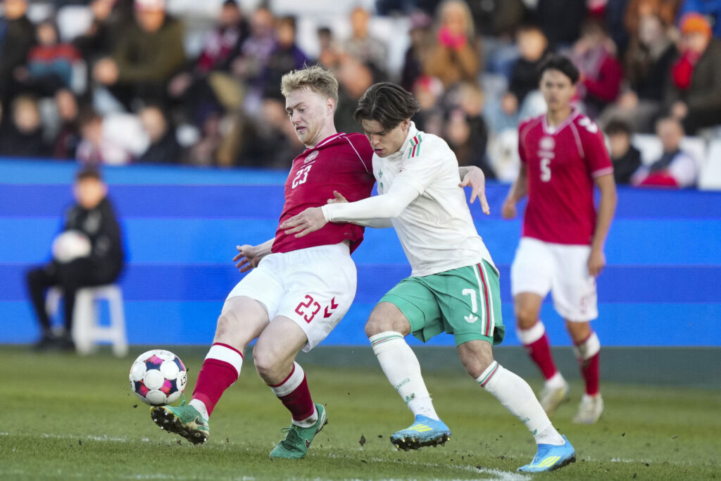 Julius Berthel Askou for U21-landsholdet mod Wales den 31. marts 2026.