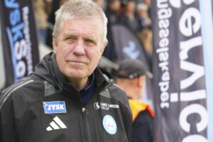 Kent Nielsen under en kamp i spidsen for Silkeborg IF.
