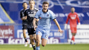 Mathias Greve i aktion for Randers FC