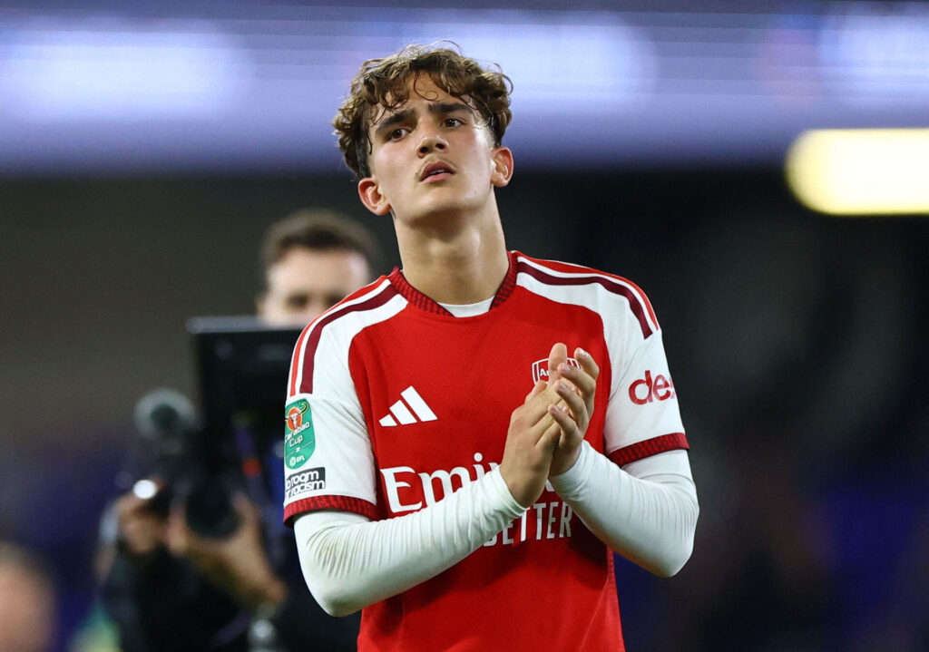 Max Dowman efter en kamp for Arsenal.