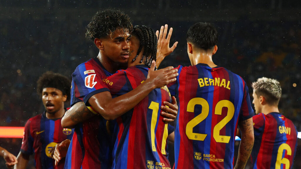 FC Barcelona's Raphinha og Lamine Yamal
