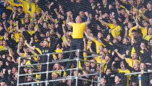 Brøndby-fans inden dagens kamp mod FC København