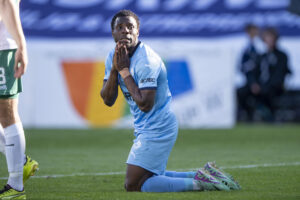 Lasso Coulibaly i kamp for Randers FC.