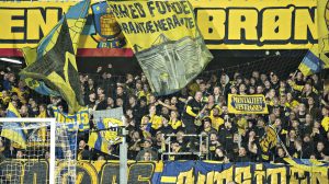 Brøndby-fans under en kamp mod Randers FC