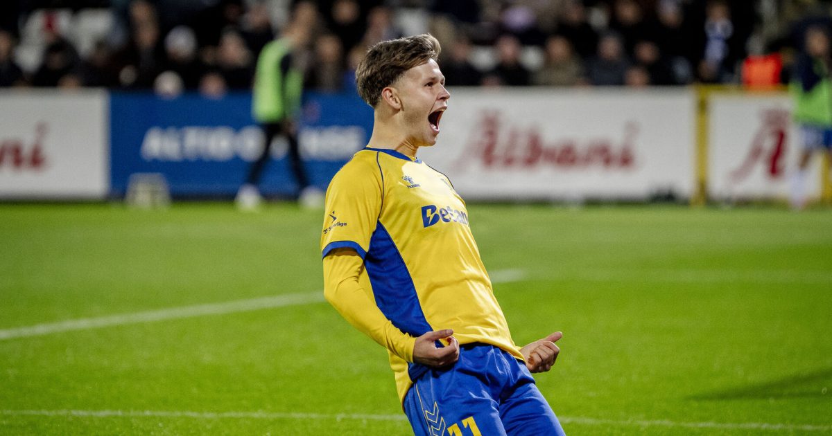 Glad Brøndby-målmager efter første scoring i et år Foto: Mads Claus Rasmussen/Ritzau Scanpix