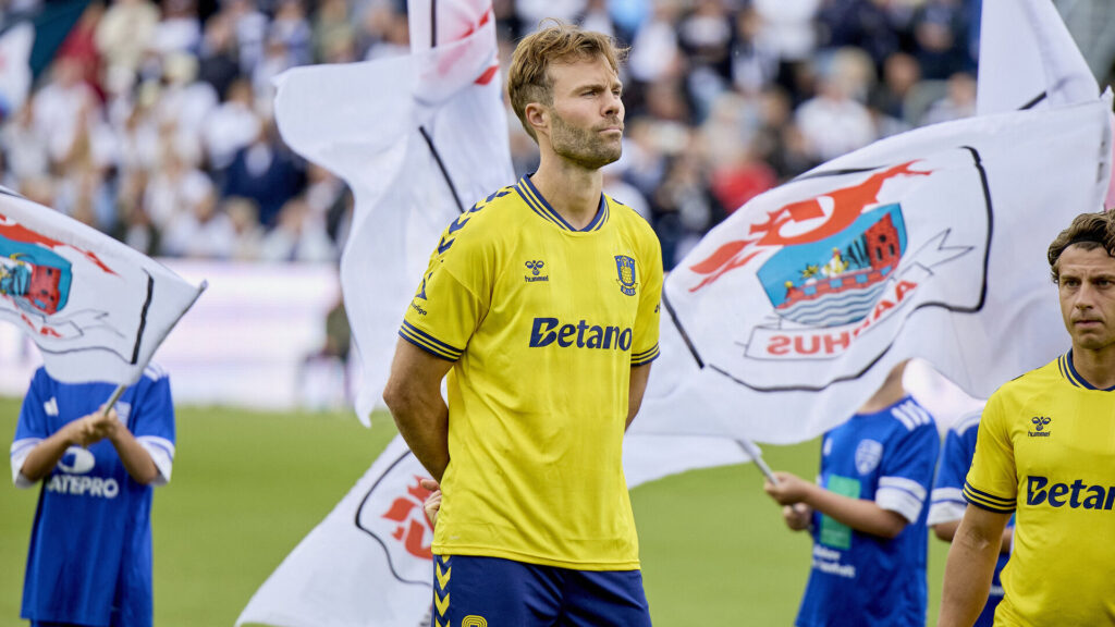 Patrick Mortensen i en Brøndby-trøje.