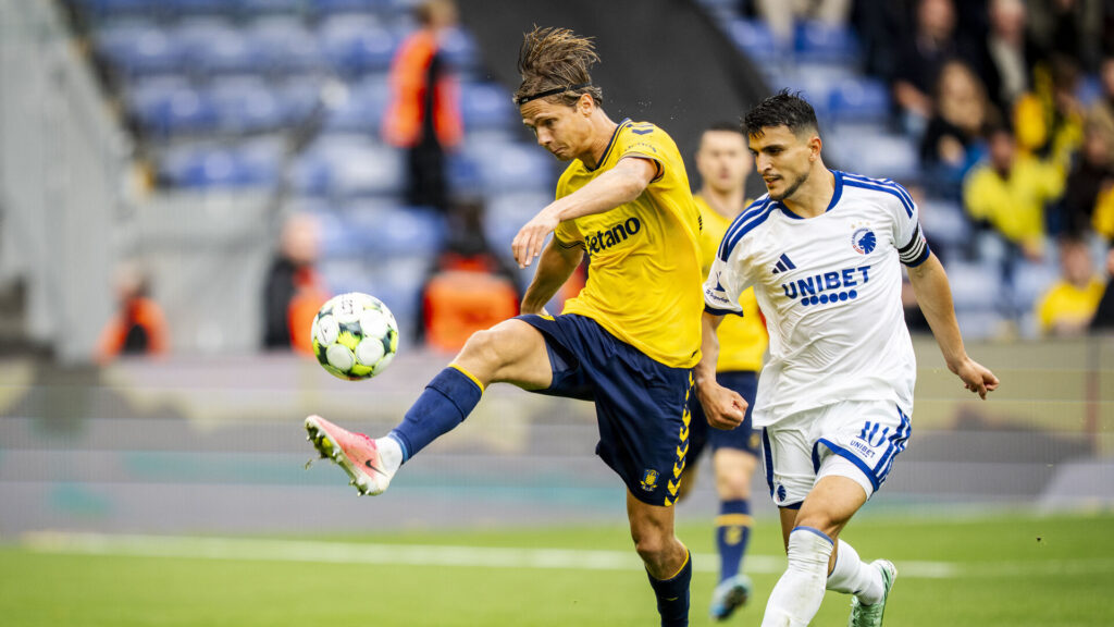 Casper Winther i aktion for Brøndby IF mod FC København