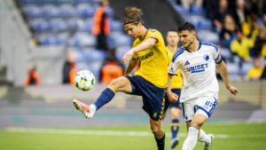Casper Winther i aktion for Brøndby IF mod FC København