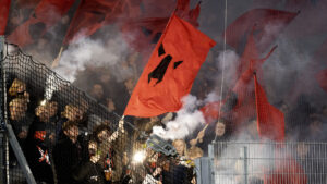 FC Midtjylland-fans under kampen mod Viborg FF